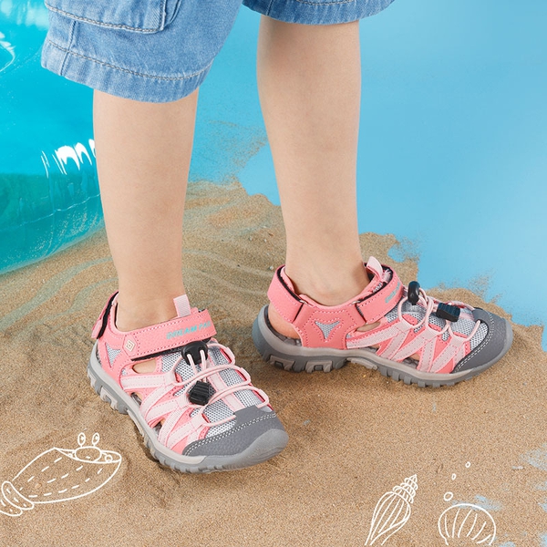 Kids Outdoor Sports Sandals - PINK GREY GREEN - 4
